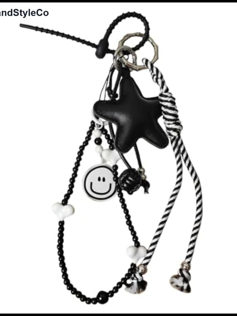 Leather Pentagram Bag Charm Keychain